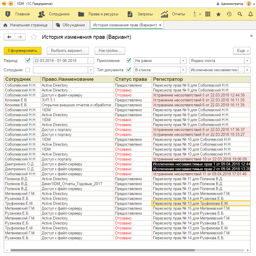 ИСТОРИЯ ИЗМЕНЕНИЙ